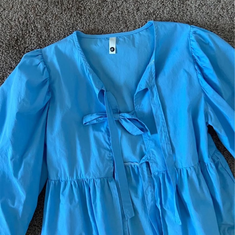 Vibrant Blue Long Sleeve Blouse